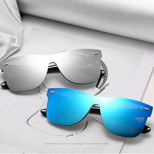 Gafas de Sol Personalizadas con Logotipo, Estilo Vintage, para Hombre y Mujer, de Gran Tamaño, con Espejo, Sin Montura, Cuadradas - Product Image 3