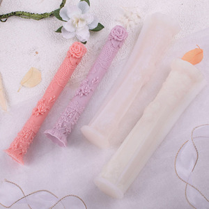 YS longue <span class=keywords><strong>tige</strong></span> Silicone <span class=keywords><strong>bougie</strong></span> moule rétro Relief Rose gypse décorations coulée moule bricolage aromathérapie <span class=keywords><strong>bougie</strong></span> faisant des fournitures - Product Image 2