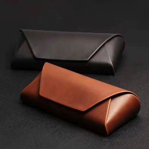 Étui de rangement et de présentation de lunettes de soleil et de vue en PU, de luxe, portable, fait main, avec finition mate, en matériaux recyclés, marron, rose, bleu - Product Image 2