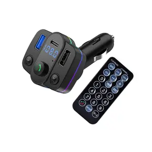 Confezionamento semplificato trasmettitore FM per auto con telecomando lettore MP3 con BT V5.0, doppio caricatore per auto USB
