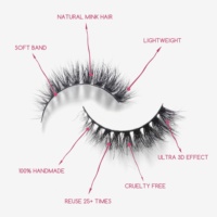 Heidi gros léger et doux 3D court cils de vison naturel forme de poupée 13mm