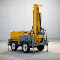 Foreuse mobile sur remorque 350 m à 4 roues, la plus vendue, pour puits d'eau agricoles