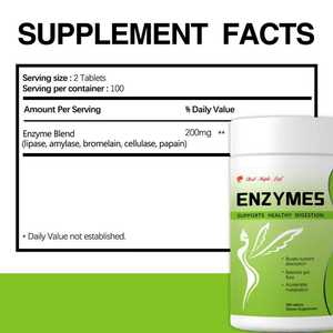 Complejo de Enzimas Digestivas con Lipasa, Amilasa, Bromelina y Celulasa, Favorece una Digestión Saludable y <span class=keywords><strong>la</strong></span> Absorción de Nutrientes - Product Image 6