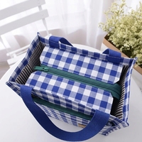 Sac fourre-tout à carreaux de capacité moyenne en tissu imperméable avec doublure TC, taille personnalisable pour les trajets quotidiens et comme sac à lunch