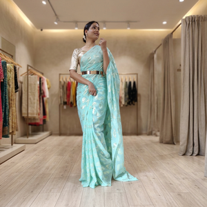 Ready-To-Wear Designer Sari Latest Exclusive Viscos Saree Most Trendy Premium Quality Bridal Ethnic Party Wear For Women Girls - Product Image 3