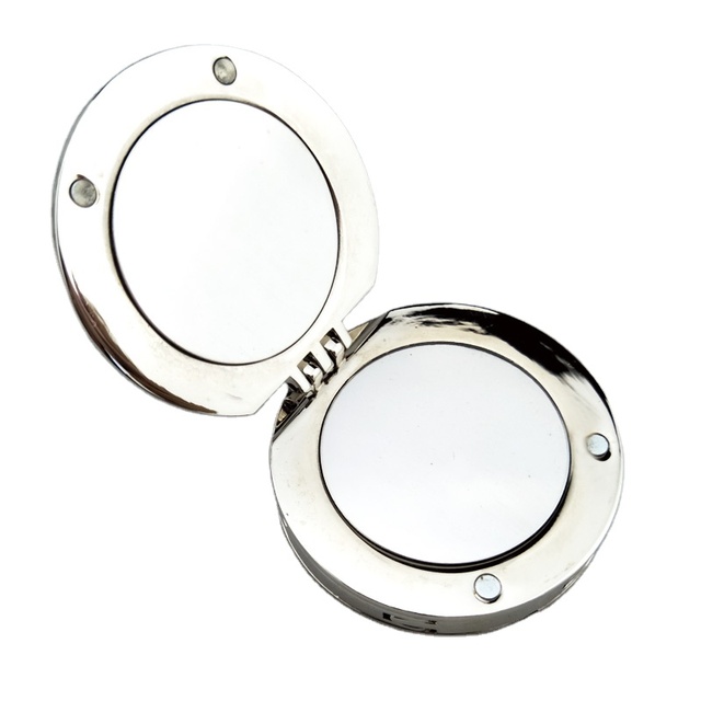 Exquisite Eco-Friendly Zinc Alloy Gift Lady Purse Hook Handbag Hanger with Mini Mirror Bright Nickel Plating