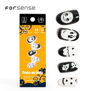 Vente en gros de faux <span class=keywords><strong>ongles</strong></span> ovales moyens de haute qualité fournitures pour <span class=keywords><strong>halloween</strong></span> <span class=keywords><strong>ongles</strong></span> à presser avec design de marque privée bouts d'<span class=keywords><strong>ongles</strong></span> blanc <span class=keywords><strong>orange</strong></span> - Product Image 3