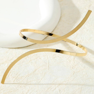 DW-94 all'ingrosso moda donna estate gioielli metallici in lega di metallo linea geometrica semplice bracciale bracciale bracciale in <span class=keywords><strong>oro</strong></span> - Product Image 2