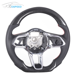 Volante de fibra de carbono de cuero negro para <span class=keywords><strong>Jaguar</strong></span> - Product Image 2