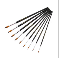 Keep Smiling – ensemble de pinceaux noirs mats, 9 pièces, fournitures artistiques, pinceaux pour peinture acrylique, adaptés aux peintres professionnels et aux enfants