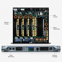 Amplificateur de puissance professionnel en métal de classe D DSP Dante 4x3000W, audio haute résolution, haut-parleurs PA de haute puissance, caissons de basses, sonorisation de scène en direct