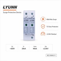 Dispositif de protection contre les surtensions CE AC SPD, parafoudre AC SPD 20D, installé sur rail de montage en acier H35-7.5/DIN35, directement de l'usine
