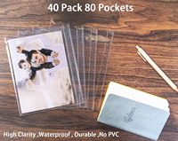 50 Pack100 Pockets5x7Photocard Sleeves pour A5 3 Mini Ring Binder Ultra Clear Photo Sleeves, Double Face 1 Pocket Photo Pages,