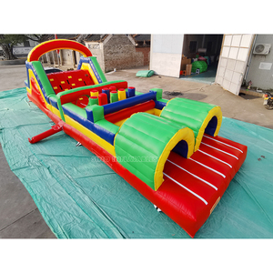 Campo de obstáculos inflable para niños, Arco Iris, 11 metros de largo, para fiestas al aire libre - Product Image 2