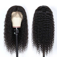 Peluca de Encaje Frontal HD, Cabello Virgen Largo con Ondas Profundas de 18-24 Pulgadas, Densidad 150%, Línea de Cabello Natural, Talla Pequeña/Grande