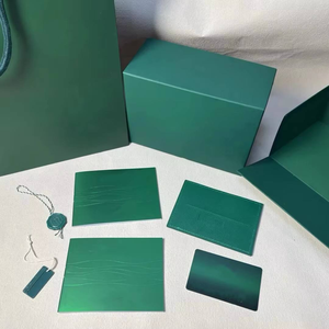 Green Custom <b>Watch</b> Box with Protective Leather and Velvet Material High End Brands Packaging <b>Case</b> with Certificate Book - Product Image 3