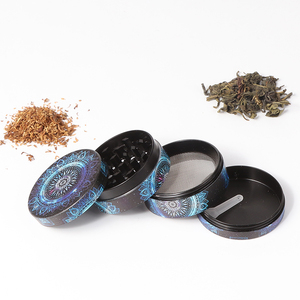 50mm Metal Zinc Alloy Herb Grinder Hot Selling 4-Layer Flat Free Type Frosted <b>Technics</b> Customizable Logo Tobacco Grinding - Product Image 5