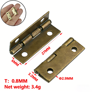 Bisagra de hierro de posicionamiento a 90 grados para pequeñas cajas de regalo y joyería, bisagra de gabinete con esquinas redondeadas mini, para sala de estar y dormitorio contemporáneos - Product Image 2