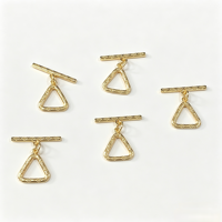 Fermoir à bascule en laiton, fermoir à bascule triangulaire texturé plaqué or, fermoir minimaliste pour la fabrication de bijoux