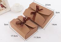 Boîte en papier kraft rectangulaire, nœud papillon, emballage alimentaire, boîte cadeau d'affaires en stock