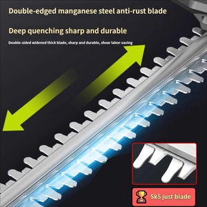 Taille-haie électrique sans fil 21V rechargeable, coupe-herbe portatif <span class=keywords><strong>à</strong></span> double ciseaux, lame de 50 cm, pour aménagement paysager DIY - Product Image 4