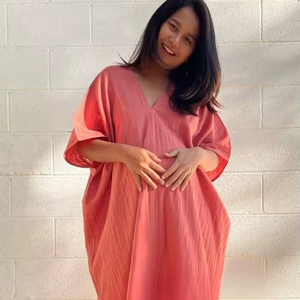 Double Gauze Cotton Maxi <b>Kaftan</b> Dress Oversized Lounge Dress Lightweight Vacation Dress Photoshoot Dress - Product Image 5