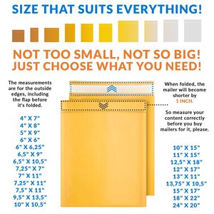 Sobres de burbujas dorados Db Gold de 8.5 x 13 pulgadas, autosellables, impermeables, para embalaje logístico - Product Image 6