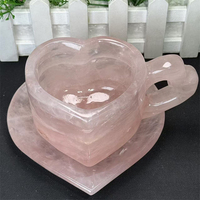 Taza de cuarzo rosa natural DIY cristal café CrystalTea taza de café de piedra
