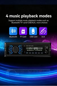 เครื่องเล่น MP3 แบบ 1 DIN ยูนิเวอร์แซล พร้อม FM, Bluetooth, AUX, USB, ช่องต่อ RCA 4 ช่อง, กำลังขับสูง, จอ LED, บันทึกเสียงได้ - Product Image 4