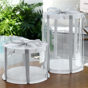 Envase Redondo Transparente de Plástico PET de 10 Pulgadas con Borde Transparente y Tapa de Papel Blanco para Pasteles de 6/<span class=keywords><strong>7</strong></span>/8/9 Pulgadas - Product Image 6