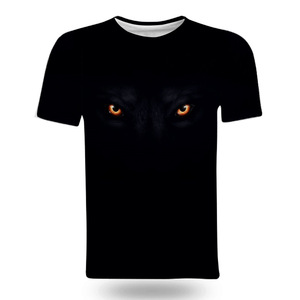 Camiseta de Manga Corta para Hombre, Corte Regular, Estampado Digital 3D con Diseño de Lobo, Tejido de Punto, Ropa de Verano - Product Image 1