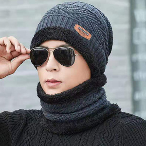 Chapeau de <span class=keywords><strong>randonnée</strong></span> tendance en tricot pour homme et <span class=keywords><strong>femme</strong></span>, hiver 2024, avec écharpes, bonnet épais et chaud pour homme - Product Image 5