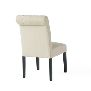 Chaises de salle à manger modernes et convertibles, pieds en bois, tissu en lin, chaises de salle à manger de luxe, lot de 2 pour appartement - Product Image 6