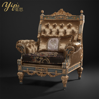 Yips LD-1608-1436 luxe canapé monoplace Style européen résine sculpture peint à la main motif Floral salon meubles en bois