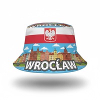 Chapeau bob en coton, fabricant de chapeaux bob, logo personnalisé imprimé, design souvenir de Cracovie, Pologne, vente en gros