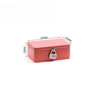 Caja de hojalata vacía con bisagras y cierre, 145*110*55mm, en varios colores (plateado, rojo, rosa, morado) para almacenamiento de galletas, dulces, cosméticos y juguetes