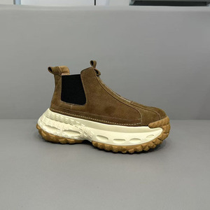 Autumn 2025 High-Top Dad <b>Shoes</b> with Thick Sole Faux Suede Upper <b>Height</b> <b>Increasing</b> Slip-On Comfortable Chunky <b>shoes</b> - Product Image 2