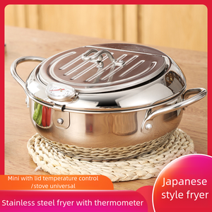 Ensemble de cuisine promotionnel en acier inoxydable 304 de style japonais, écologique, avec <span class=keywords><strong>friteuse</strong></span>, thermomètre, compatible lave-vaisselle et four - Product Image 2