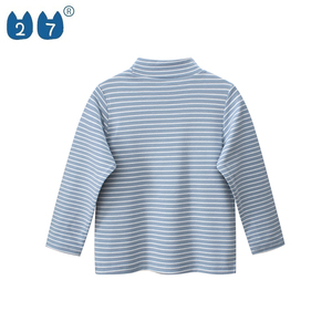 Vêtements d'hiver et de printemps pour enfants, t-shirt rayé à manches longues pour enfants, t-shirt à col roulé pour bébés garçons et filles, t-shirt doux - Product Image 3