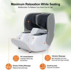 Shiatsu Foot SPA Heat Infrared Vibration Air Compression Heating Electric Roller Leg Calf Machine Foot Massager