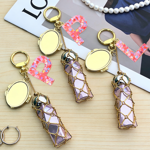 พวงกุญแจสแตนเลสทรงรีดีไซน์สวยหรูทันสมัยพร้อมช่องใส่ลิปสติกหลากสีสัน - Product Image 1