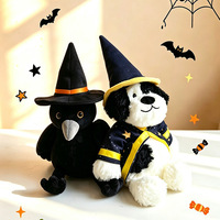 Série Halloween : Jouet en peluche décoratif amusant, style gothique, avec motifs de dessin animé (Chauve-souris, Citrouille, Lapin, Corbeau, Fantôme, Chapeau de Sorcière, Pirate, Chien)
