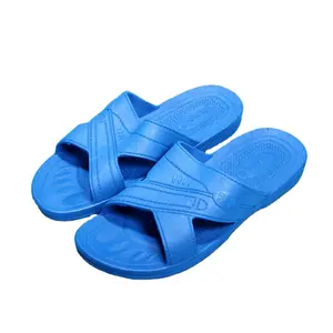 Pantoufles antistatiques, semelle en PVC bleue, chaussures de travail pour la fabrication des aliments, chaussures esd de salle de nettoyage