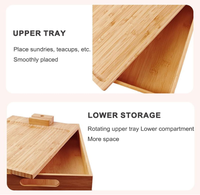 Plateau de canapé pliable multifonctionnel en bambou de qualité supérieure pour boissons, tasses et collations