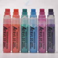 Ensemble de marqueurs acryliques blancs et noirs de 15mm pour l'art et les marqueurs de rue pour le stylo de peinture de graffiti pour l'art de marqueur