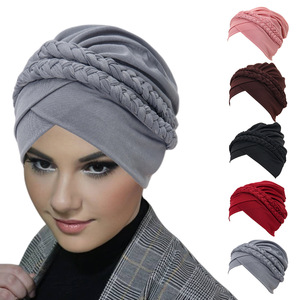 Promotion : Foulard islamique, chapeau, hijab, turban, bandeau et turban de couleur unie pour la mode musulmane africaine - Vente en gros - Product Image 4