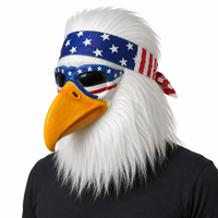 Masque réaliste en latex d'aigle à tête entière avec bandeau drapeau américain – Tendance pour fêtes, cosplay, Halloween, événements, festivals, 18 ans et plus