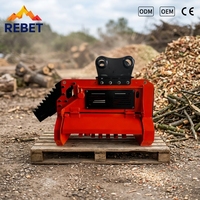 Tête de broyeur forestier hydraulique certifiée CE, compatible avec les excavateurs de 3 à 15 tonnes, CAT, Komatsu, Kubota