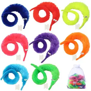 HelloWorld Magic Wacky Worm Toys Worm On A String Magic Fuzzy Worm Trick Toy Party Favors