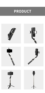 Q08 <span class=keywords><strong>Selfie</strong></span> <span class=keywords><strong>Stick</strong></span> Caché Trépied 360 Rotation Gimbal Stabilisateur Pliable Mobile Unique Axe Cardan Vidéo TikTok Téléphone Accessoire - Product Image 2